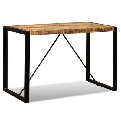 vidaXL Dining Table Solid Rough Mango Wood 120 cm, black vidaXL Dining Table Solid Rough Mango Wood 120 cm