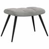 vidaXL Relaxing Chair with a Stool Light Grey Velvet