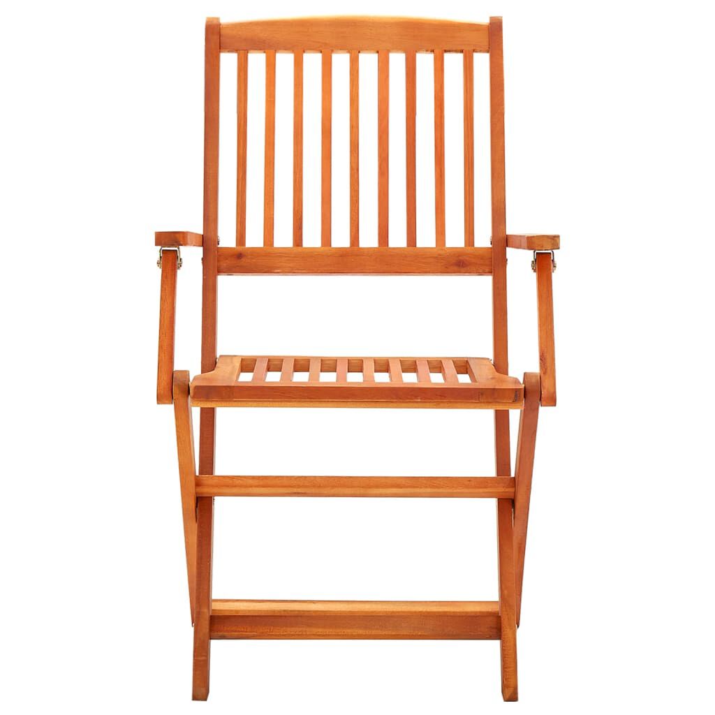 vidaXL Folding Garden Chairs 8 pcs Solid Eucalyptus Wood
