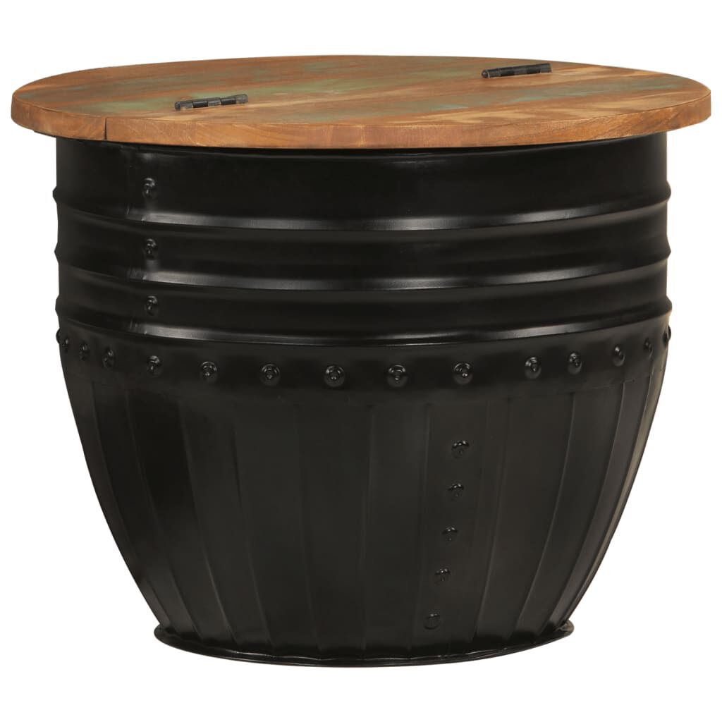 vidaXL Coffee Table Black 50x39.5 cm Solid Wood Reclaimed
