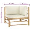 vidaXL 2 Piece Garden Lounge Set with Cream White Cushions Bamboo