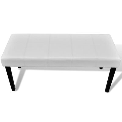 vidaXL White High Quality Artificial Leather Bench, white vidaXL White High Quality Artificial Leather Bench