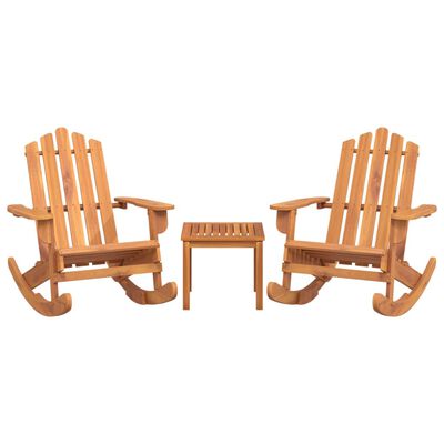 vidaXL 3 Piece Adirondack Garden Lounge Set Solid Wood Acacia, brown vidaXL 3 Piece Adirondack Garden Lounge Set Solid Wood Acacia