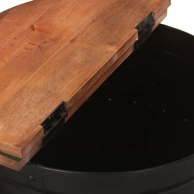 vidaXL Coffee Table Black 50x39.5 cm Solid Wood Reclaimed