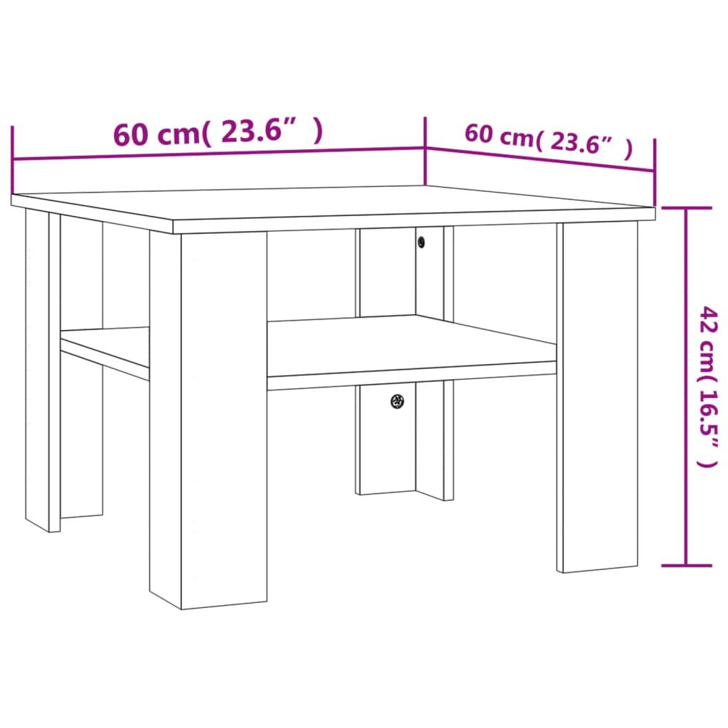 vidaXL Coffee Table Sonoma Oak 60x60x42 cm Engineered Wood