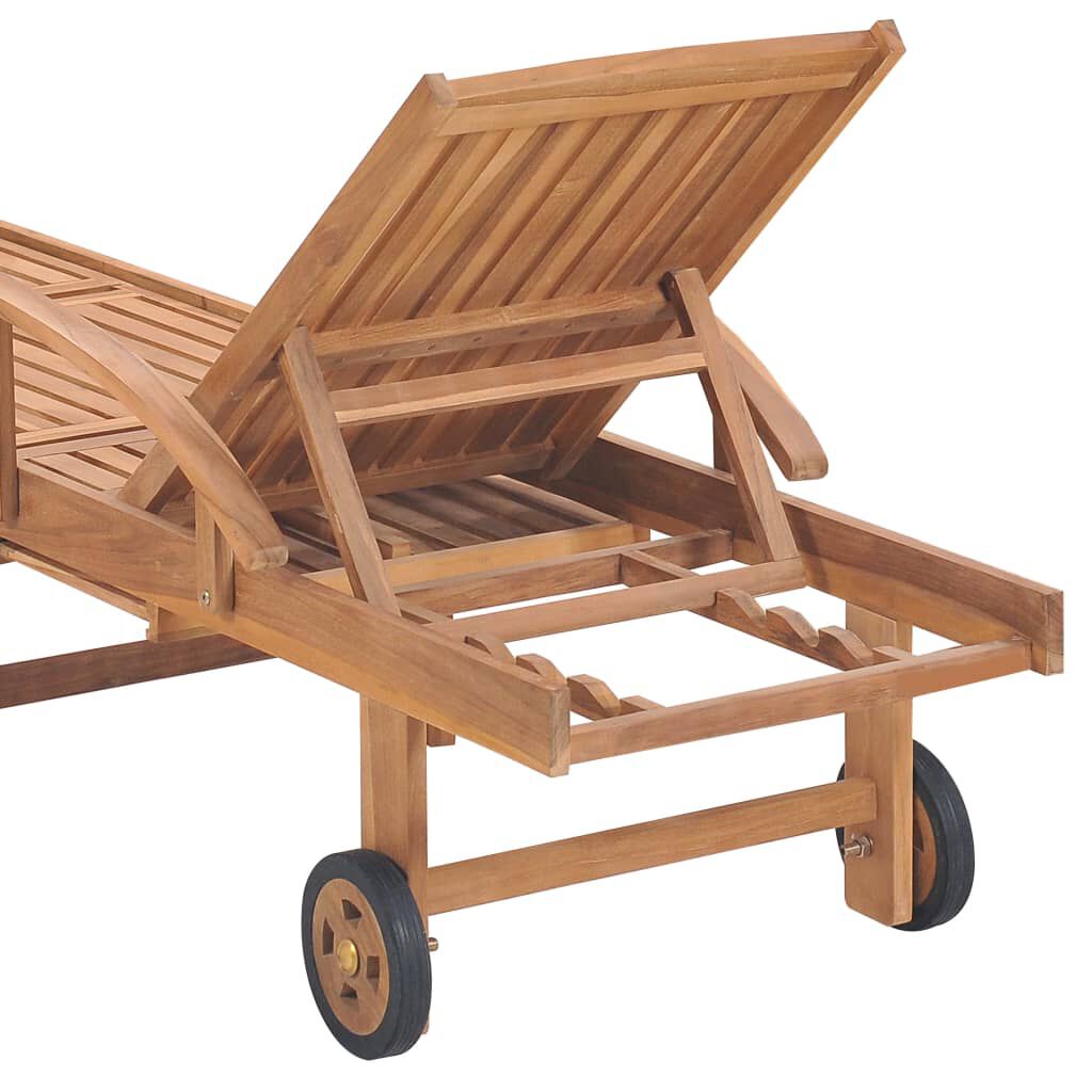 vidaXL Sun Loungers 2 pcs Solid Teak Wood