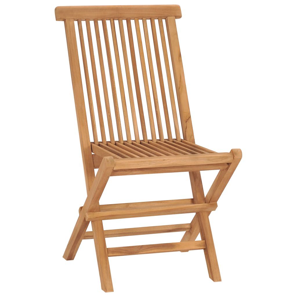 vidaXL Folding Garden Chairs 8 pcs Solid Teak Wood