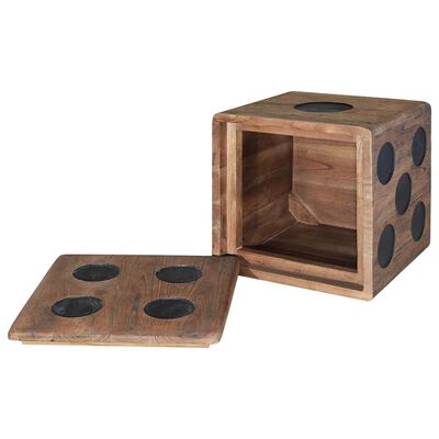 vidaXL Storage Box Mindi Wood 40x40x40 cm Dice Design,  vidaXL Storage Box Mindi Wood 40x40x40 cm Dice Design