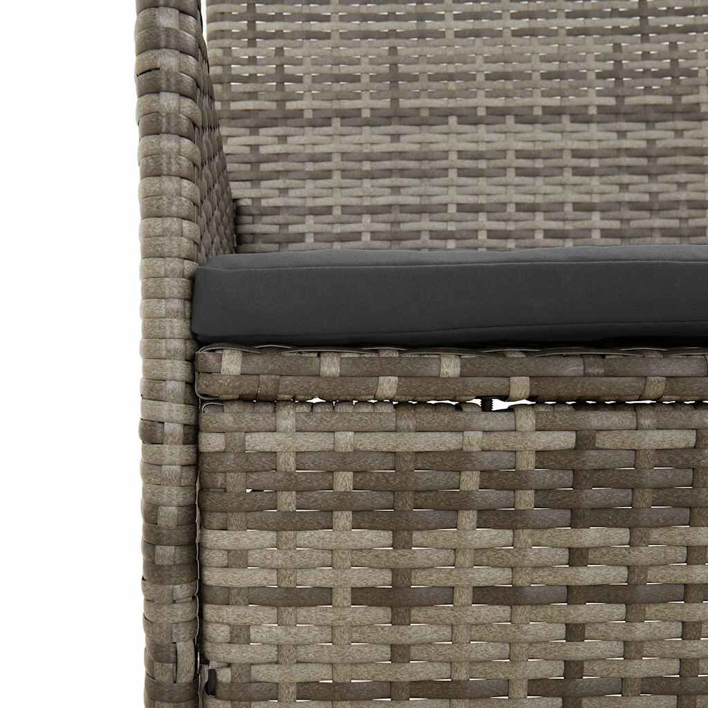 vidaXL 4 Piece Garden Lounge Set with Cushions Grey Poly Rattan