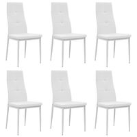 vidaXL Dining Chairs 6 pcs White Faux Leather, white vidaXL Dining Chairs 6 pcs White Faux Leather
