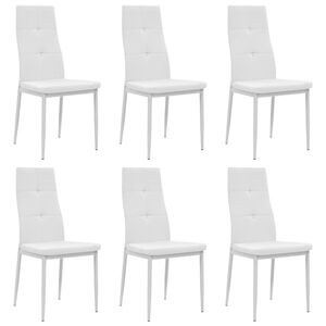 vidaXL Dining Chairs 6 pcs White Faux Leather