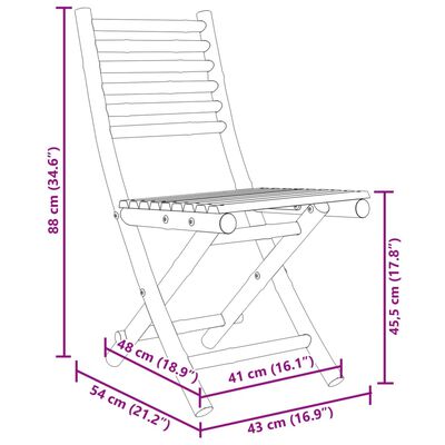 vidaXL Folding Garden Chairs 4 pcs 43x54x88 cm Bamboo,  vidaXL Folding Garden Chairs 4 pcs 43x54x88 cm Bamboo