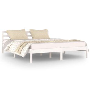 vidaXL Bed Frame without Mattress Solid Wood Pine 160x200cm White