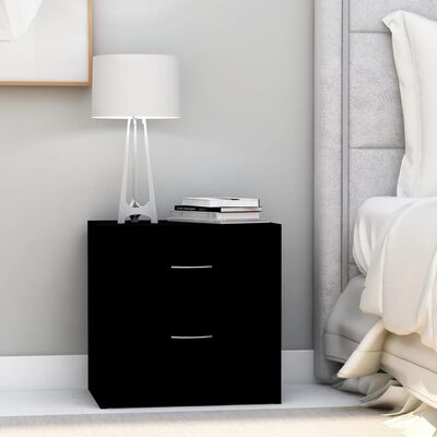 vidaXL Bedside Cabinet Black 40x30x40 cm Engineered Wood, black vidaXL Bedside Cabinet Black 40x30x40 cm Engineered Wood