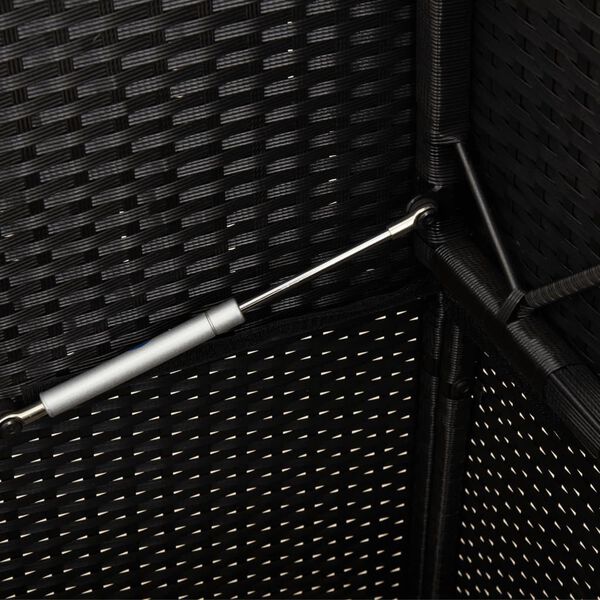 vidaXL Garden Bench with Cushions Black Poly Rattan