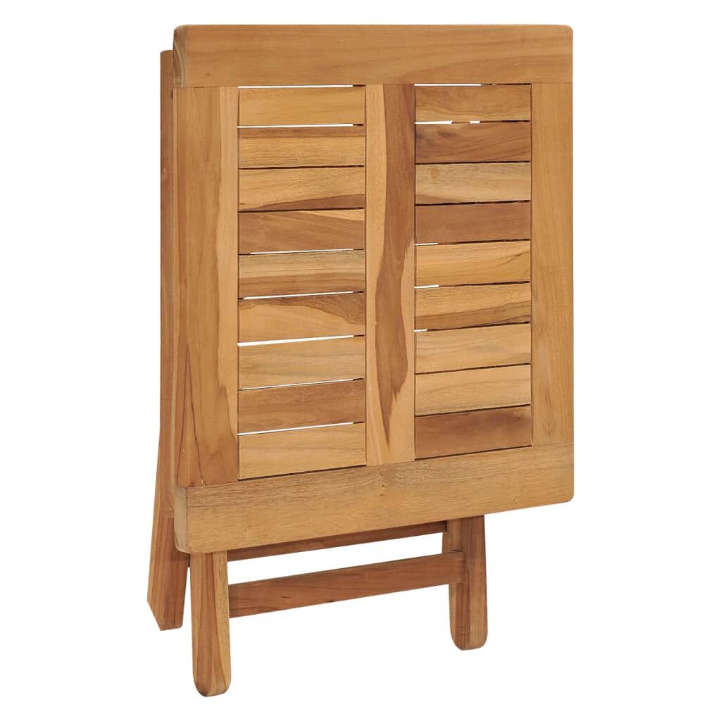 vidaXL Sun Lounger with Table Solid Teak Wood