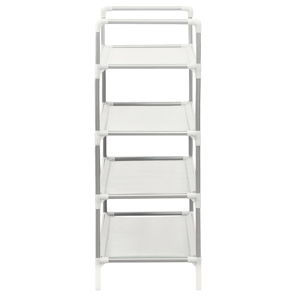 vidaXL Shoe Rack with 4 Shelves Metal and Non-woven Fabric Silver