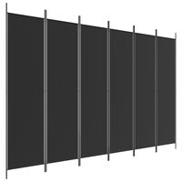 vidaXL 6-Panel Room Divider Black 300x200 cm Fabric