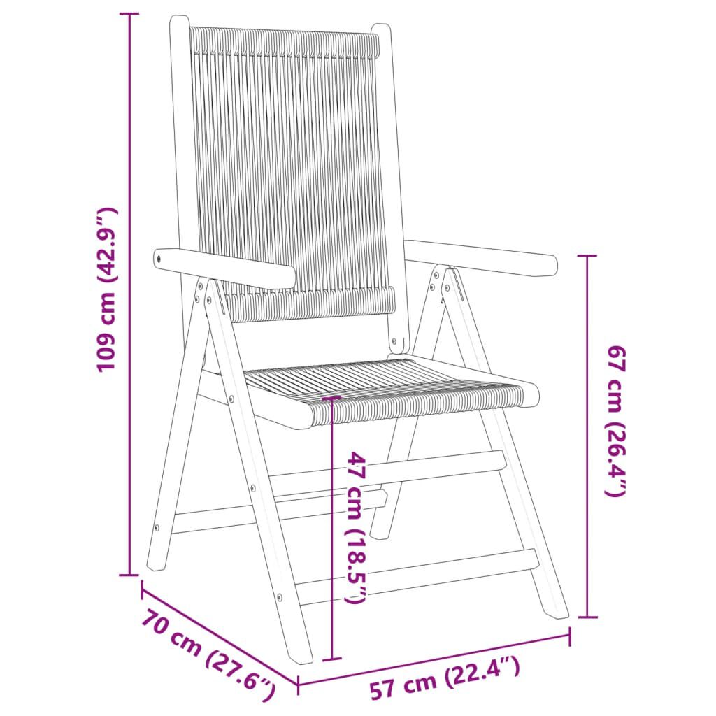 vidaXL Reclining Garden Chairs 6 pcs Grey Solid Wood Acacia