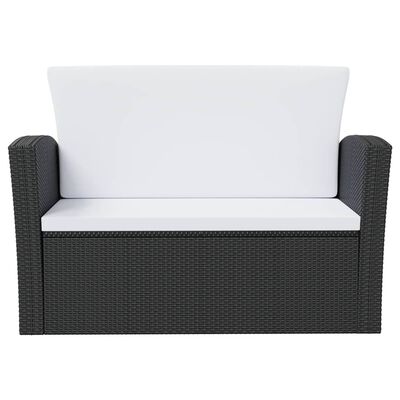 vidaXL 8 Piece Garden Lounge Set with Cushions Poly Rattan Black, black vidaXL 8 Piece Garden Lounge Set with Cushions Poly Rattan Black