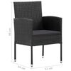 vidaXL 3 Piece Garden Dining Set Poly Rattan Black