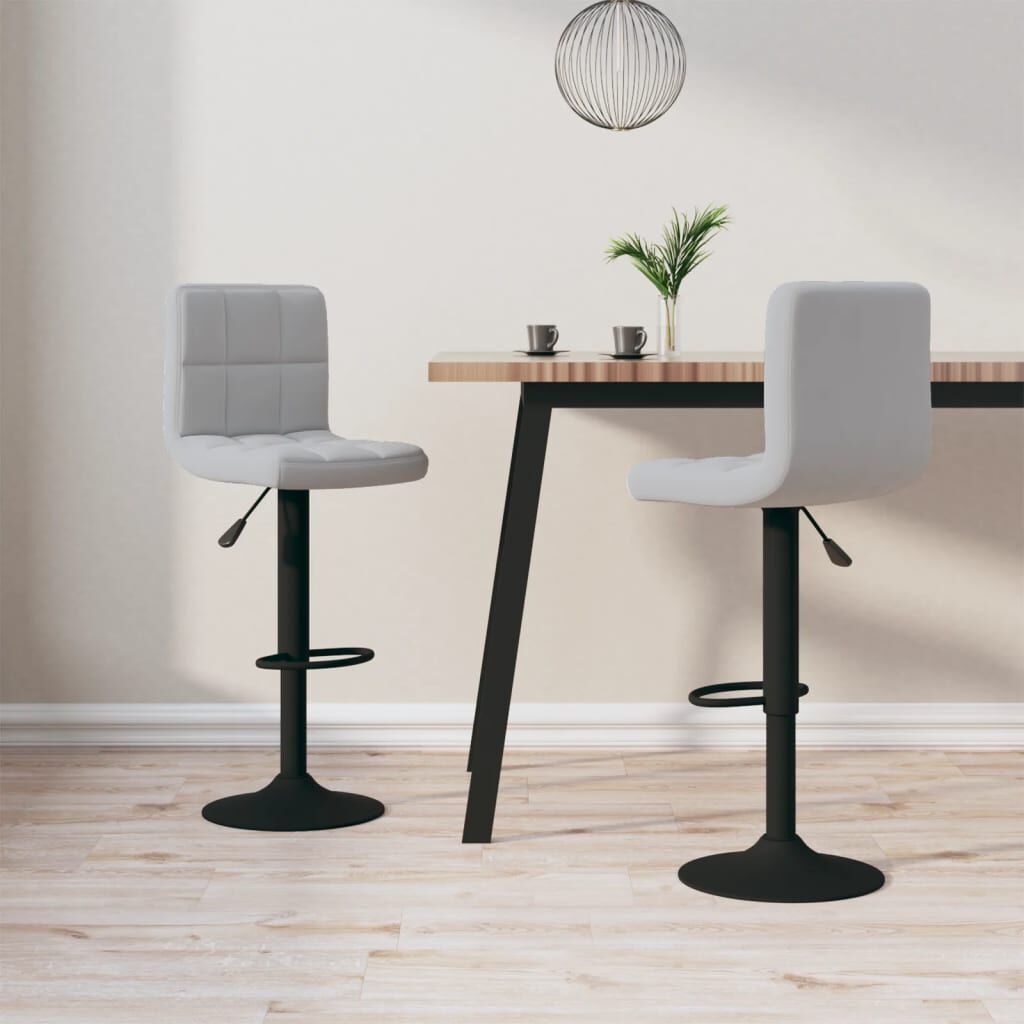 vidaXL Bar Stools 2 pcs Light Grey Velvet