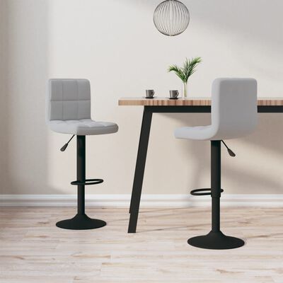 vidaXL Bar Stools 2 pcs Light Grey Velvet, light grey vidaXL Bar Stools 2 pcs Light Grey Velvet