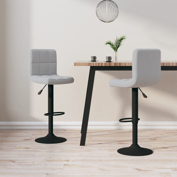 vidaXL Bar Stools 2 pcs Light Grey Velvet