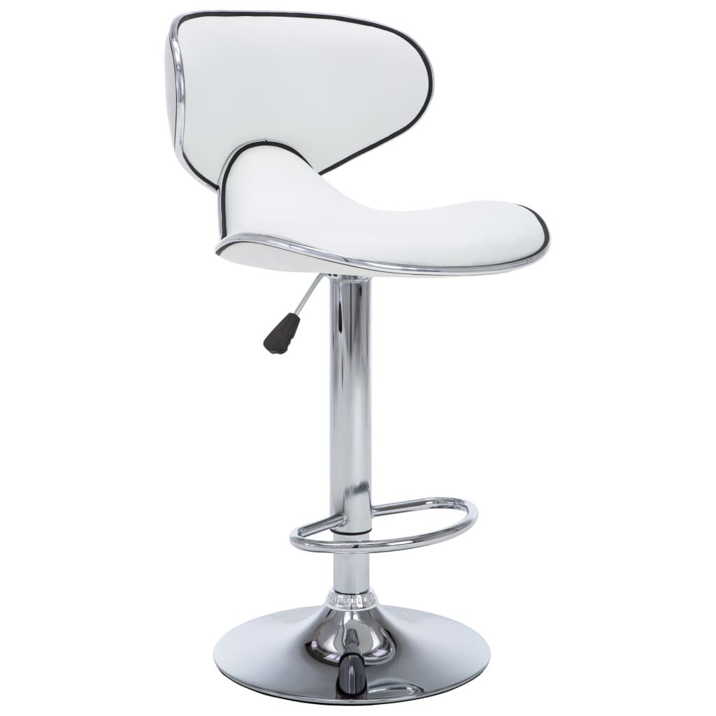 vidaXL Bar Stools 2 pcs White Faux Leather