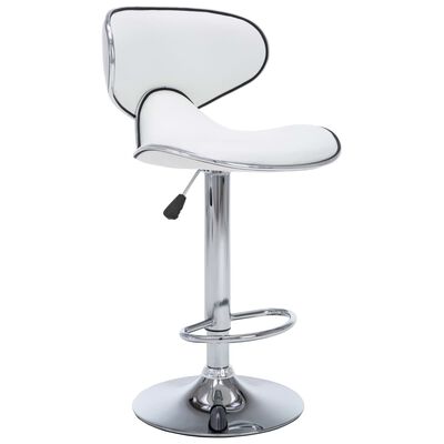 vidaXL Bar Stools 2 pcs White Faux Leather, white vidaXL Bar Stools 2 pcs White Faux Leather