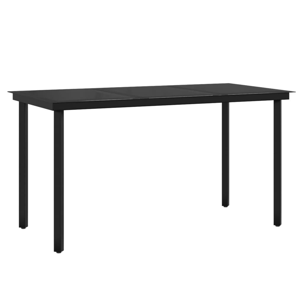 vidaXL 5 Piece Garden Dining Set with Cushions Black