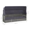 vidaXL Garden Bed with Canopy Grey 205x62 cm Poly Rattan