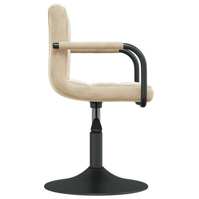 vidaXL Swivel Dining Chairs 2 pcs Cream Velvet, cream vidaXL Swivel Dining Chairs 2 pcs Cream Velvet