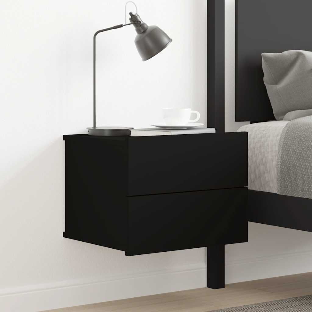 vidaXL Bedside Cabinet Black 40x30x30 cm Engineered Wood