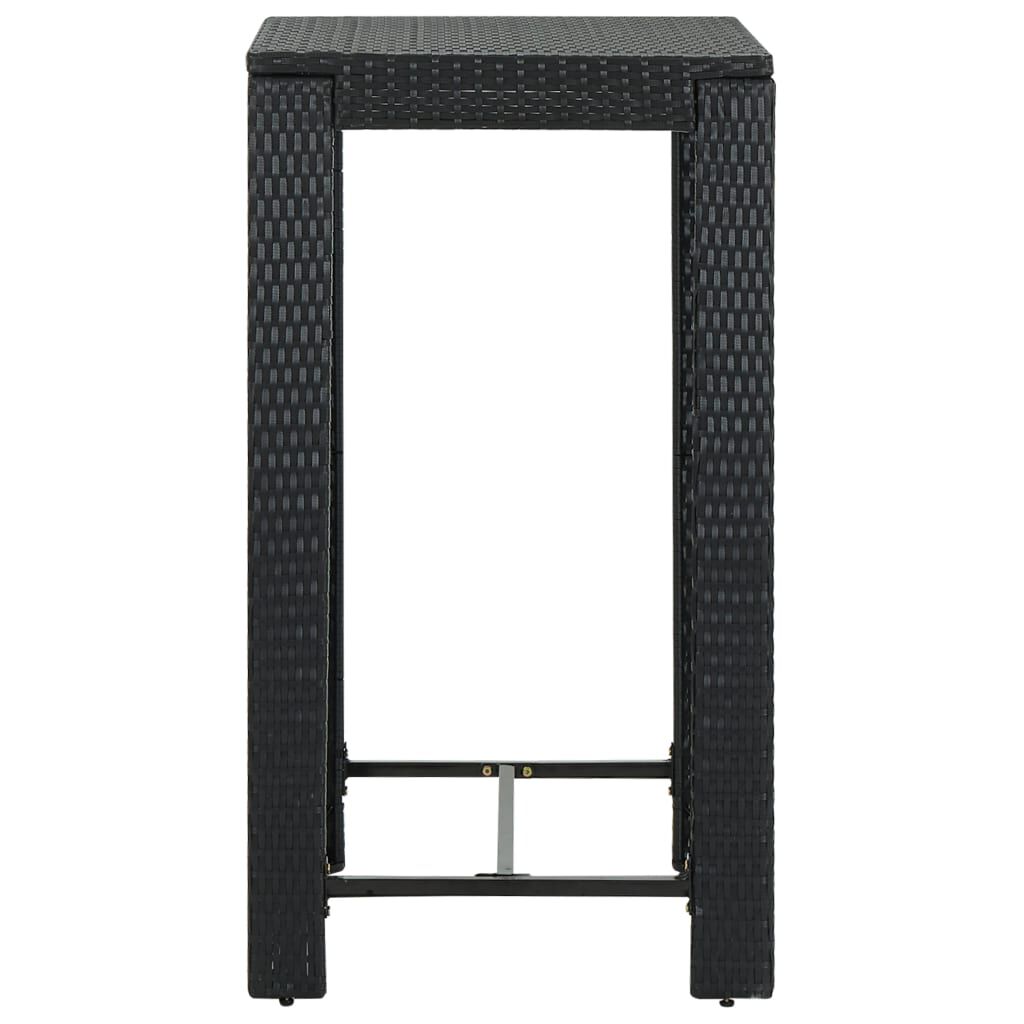 vidaXL 5 Piece Outdoor Bar Set with Cushions Poly Rattan Black