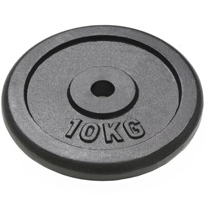 vidaXL Weight Plates 2 pcs 2x10 kg Cast Iron,  vidaXL Weight Plates 2 pcs 2x10 kg Cast Iron