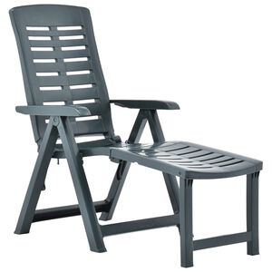 vidaXL Sunlounger | Green | Plastic | Medium | Foldable | Sunlounger | Other