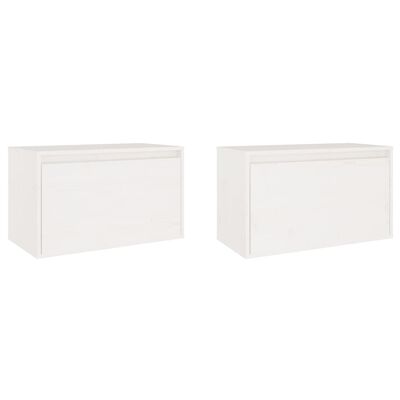 vidaXL Wall Cabinets 2 pcs White 60x30x35 cm Solid Pinewood, white vidaXL Wall Cabinets 2 pcs White 60x30x35 cm Solid Pinewood