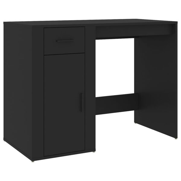 vidaXL Desk Black 100x49x75 cm Engineered Wood