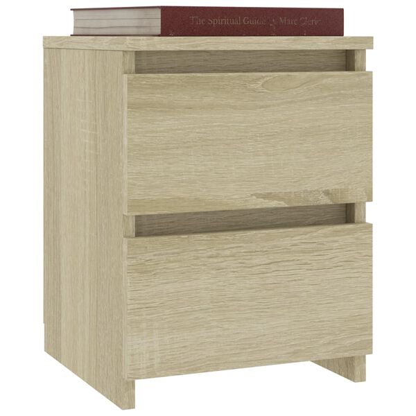 vidaXL Bedside Cabinets 2 pcs Sonoma Oak 30x30x40 cm Engineered Wood