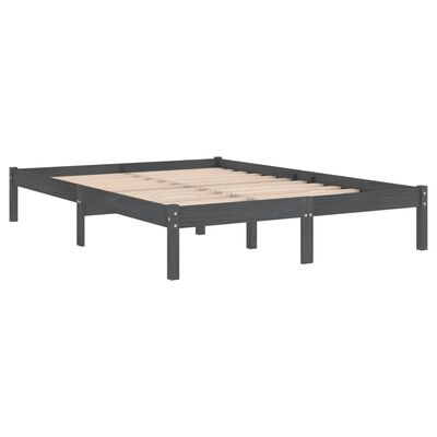 vidaXL Bed Frame without Mattress Grey Solid Wood 120x200 cm