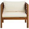 vidaXL Garden Chair with Cream White Cushions Solid Acacia Wood
