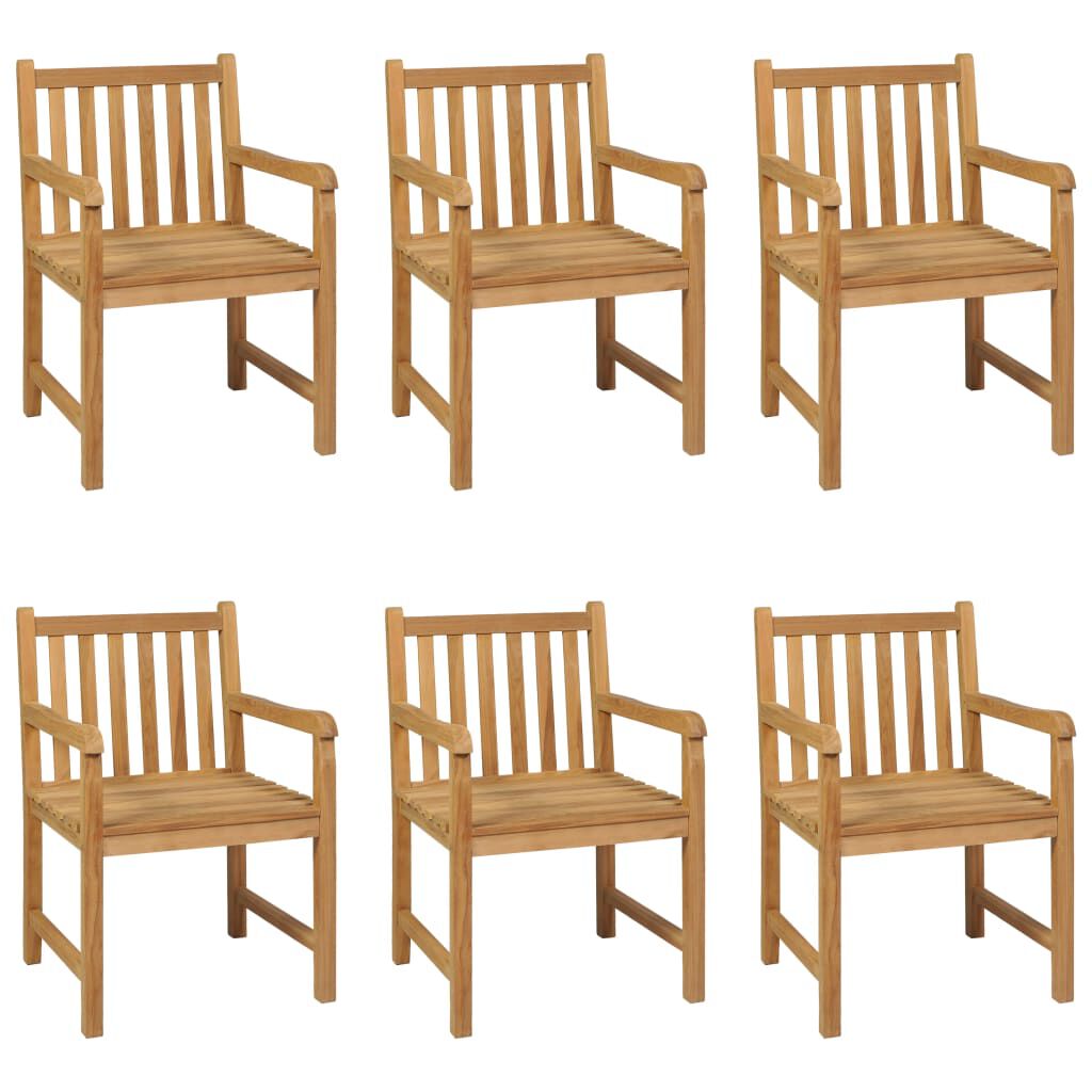 vidaXL 7 Piece Garden Dining Set Solid Teak Wood