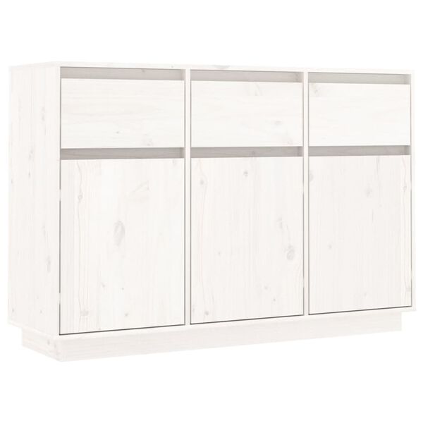 vidaXL Sideboard White 110x34x75 cm Solid Wood Pine