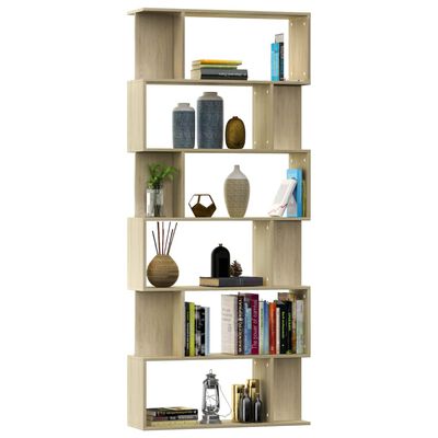 vidaXL Book Cabinet/Room Divider Sonoma Oak 80x24x192 cm Engineered Wood, sonoma oak vidaXL Book Cabinet/Room Divider Sonoma Oak 80x24x192 cm Engineered Wood