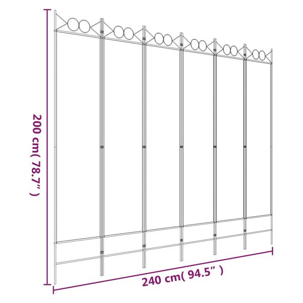 vidaXL 6-Panel Room Divider Anthracite 240x200 cm Fabric