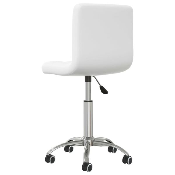 vidaXL Swivel Dining Chair White Faux Leather