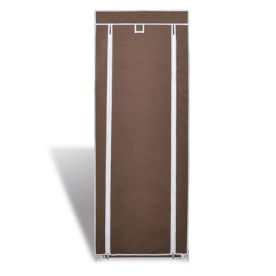Fabric Shoe Cabinet with Cover 162 x 57 x 29 cm Brown, brown Fabric Shoe Cabinet with Cover 162 x 57 x 29 cm Brown
