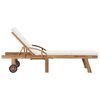 vidaXL Sun Loungers with Cushions 2 pcs Solid Teak Wood Cream