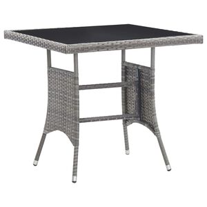 vidaXL Garden Table Grey 80x80x74 cm Poly Rattan